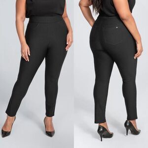 Honeylove Jet Black EverReady Pull On Skinny Stretch Shaping Pants Sz 2X Office